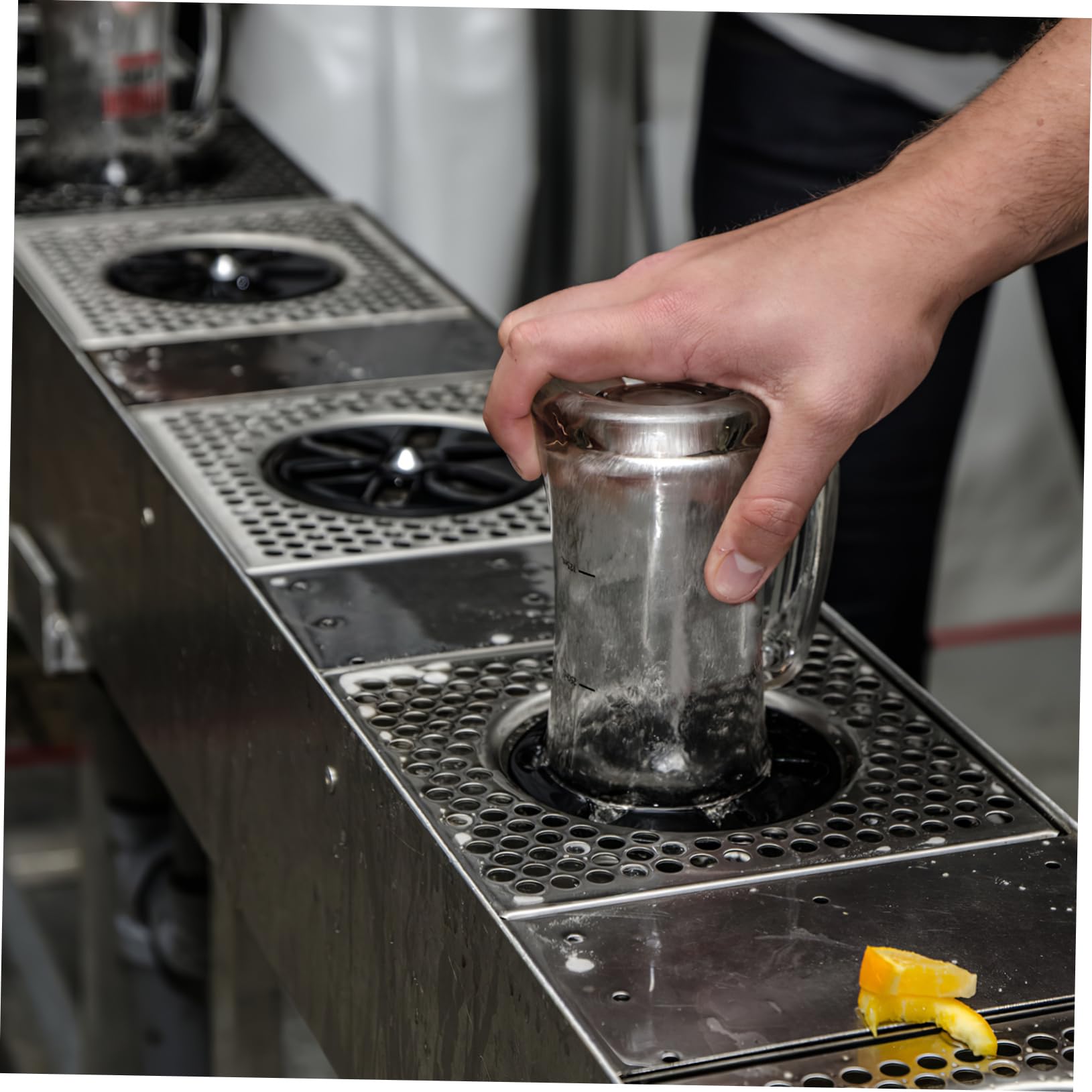 Enjuagadora de Acero Inoxidable de Vasos de Vidrio Automática Alta Presión y Diseño Resistente para Barra y Cocina Profesional