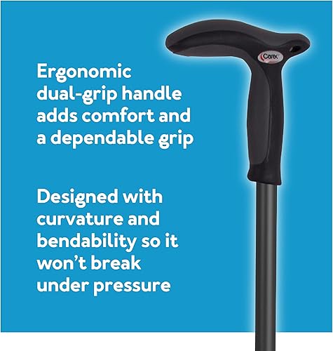 Miniatura 4 de Carex Bastón de senderismo con mango de doble agarre, bastón antideslizante para una fácil maniobra, bastón de larga duración para personas mayores