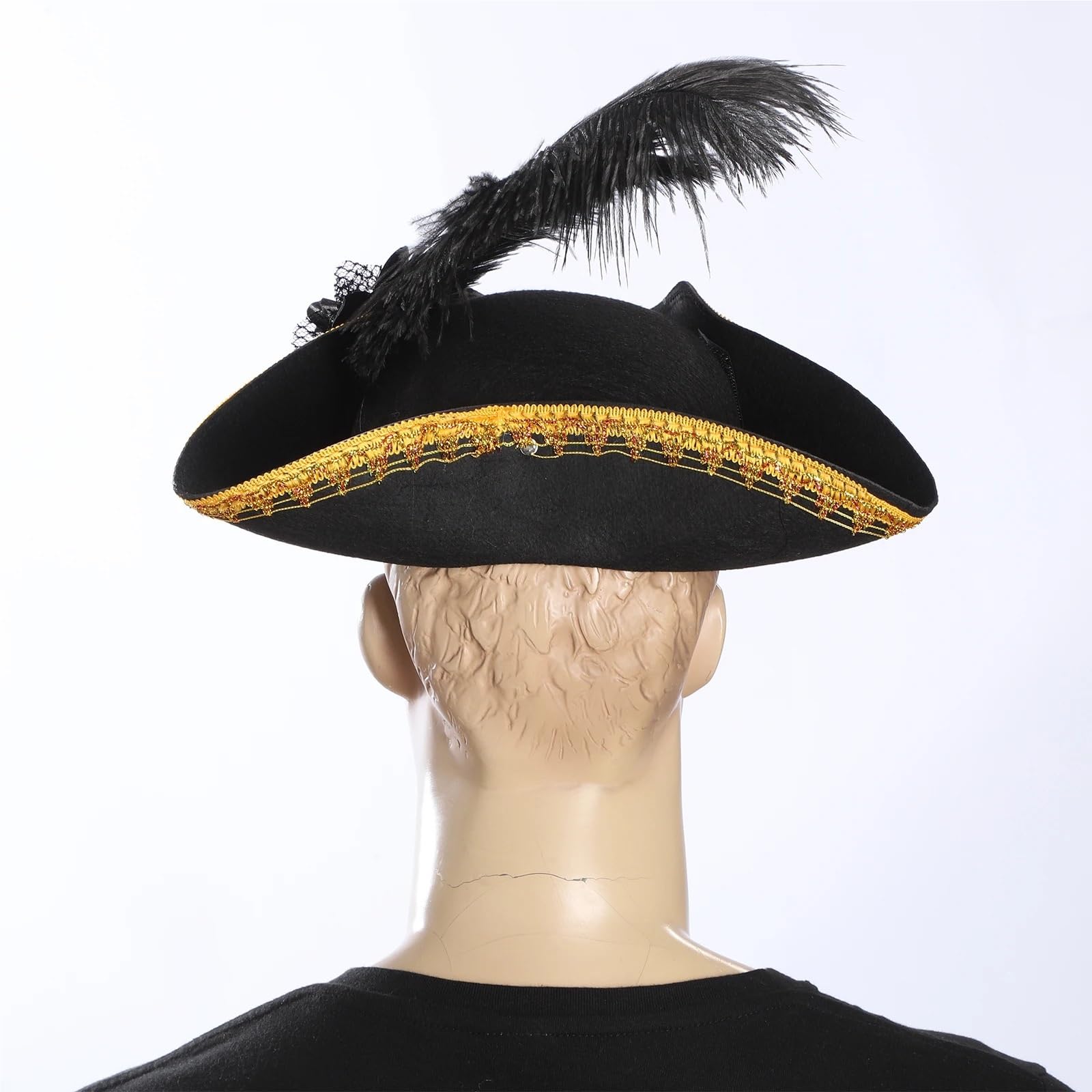 Cappello Pirata Cappello da pirata a tesa larga, cappello capitano for donna e uomo, unisex, a tricorno, berretto festa unico for cosplay