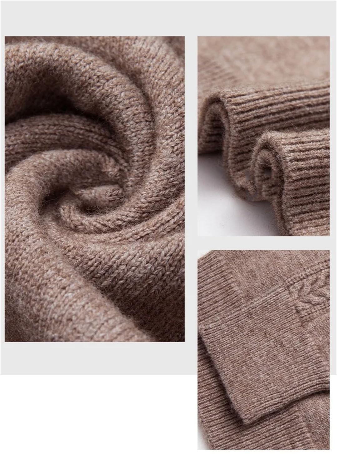Hgvcfcv Maglioni Mezza Zip Lana Cashmere Maglieria Pullover Moda Invernale Uomo Abbigliamento Pulover Maglioni