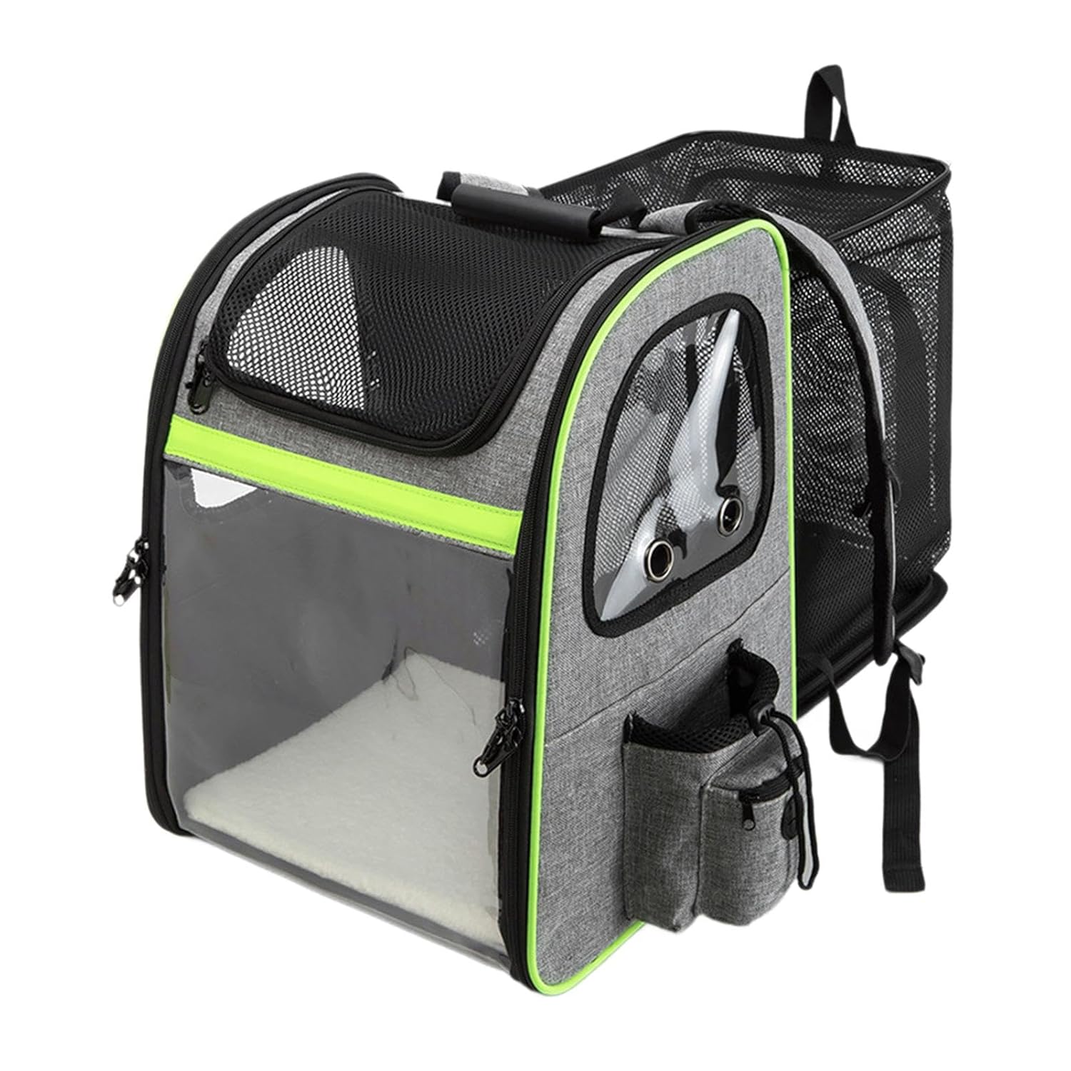 MERISHOPP Dog Cat Carrier Backpack Expandable Carrier for Bike Riding Traveling Hiking Grey Yellow