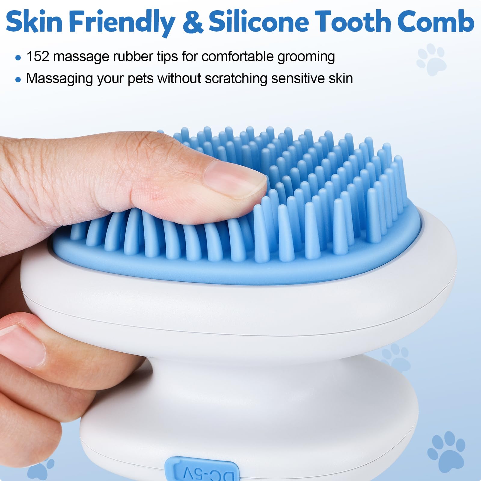 Spazzola a vapore per gatti 3 in 1 (Massaggio, Spruzzatura e rimozione dei capelli) in silicone ricaricabile, pettine spray per animali domestici