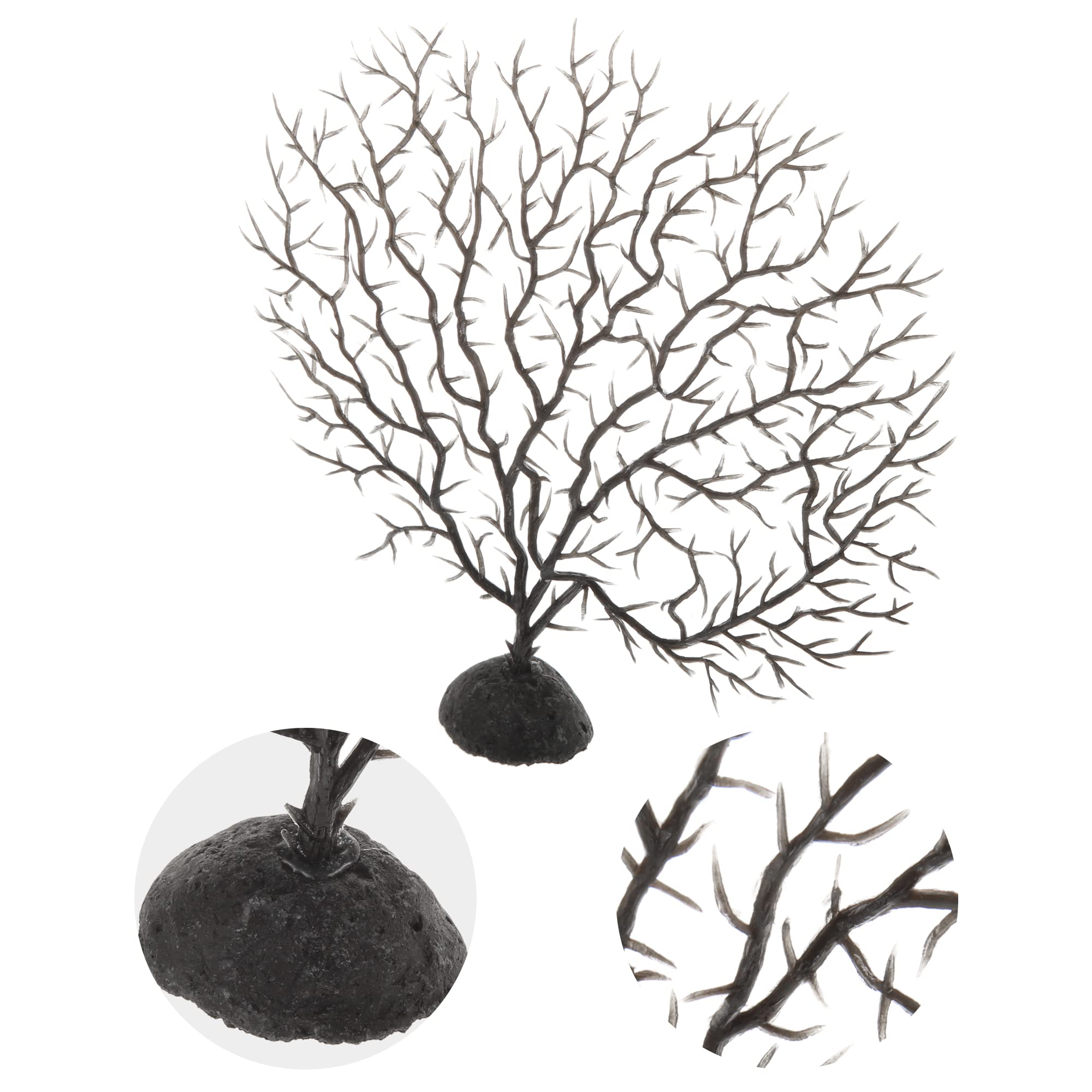 VOCOSTE Mini Faux Corallo Decor per Acquario Nero 15.5x15cm