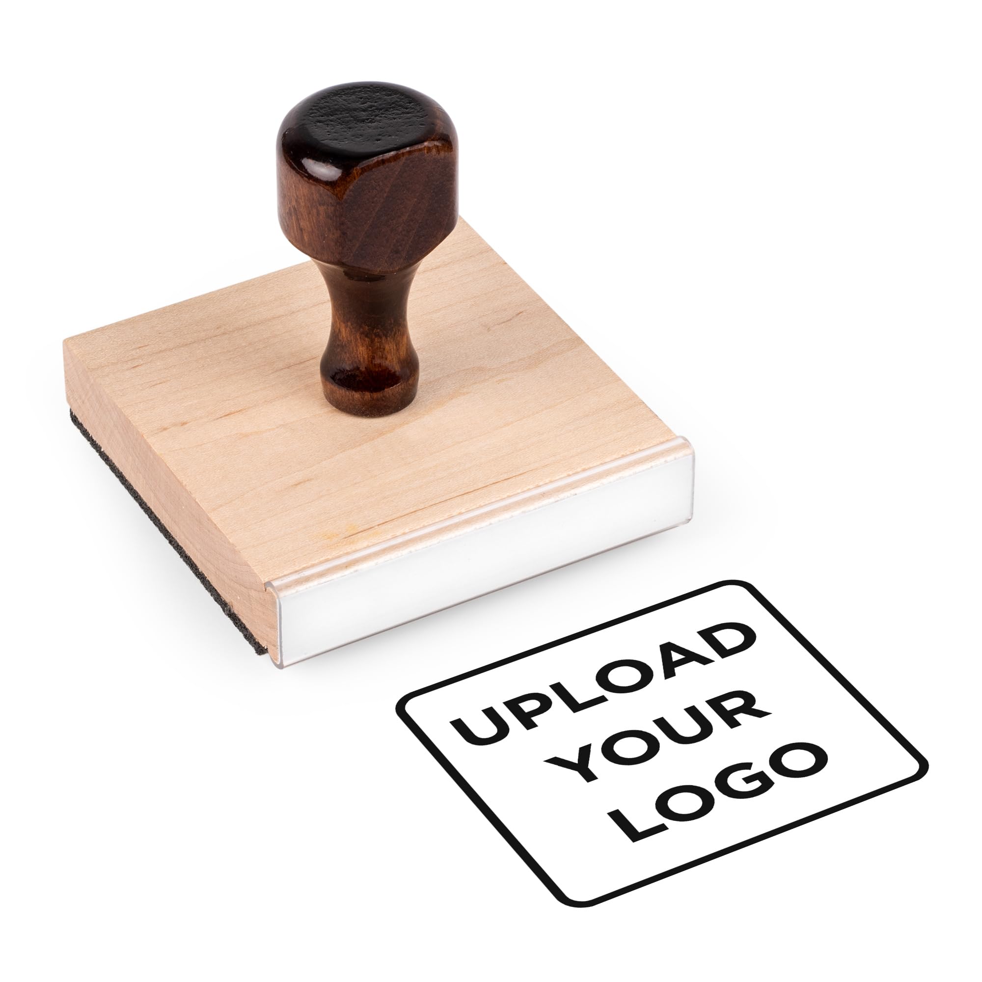 Personalized Rubber Hand Stamp | Wood Handle with Custom Logo | Multiple Size Options Available | Upload Your Own Artwork (3"x3")