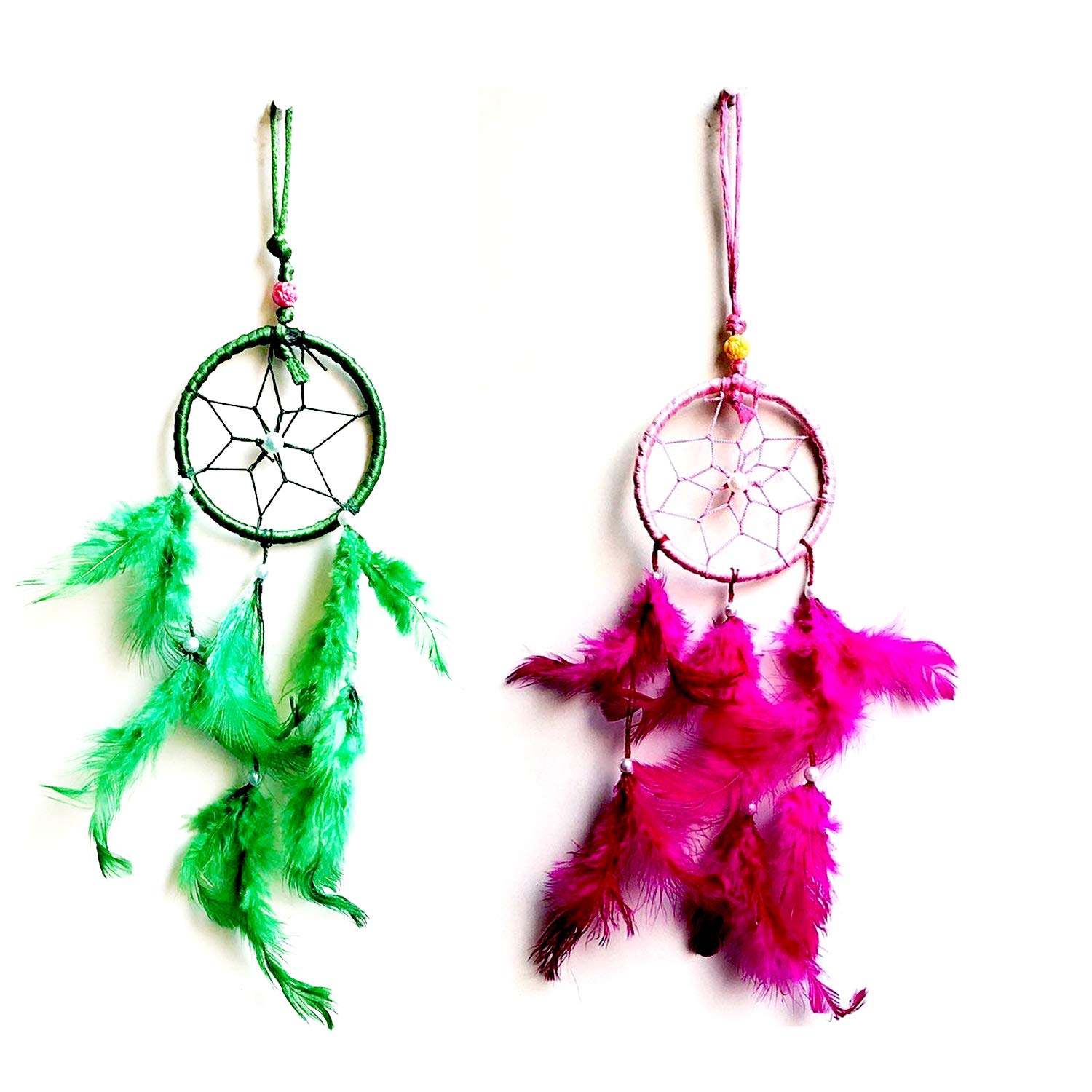 ME & YOU Decorative Dream Catcher for Wall Hanging/Car Hanging/Home D?cor Pack 2 (Green, Pink)-picture-35