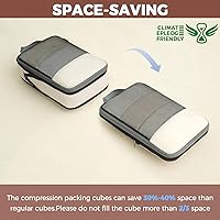 Vista 83 de BAGAIL 4 juegos/6 juegos/8 cubos de compresión para embalaje, accesorios de viaje, organizadores de embalaje expandibles (malla cuadrada, 06-beige)