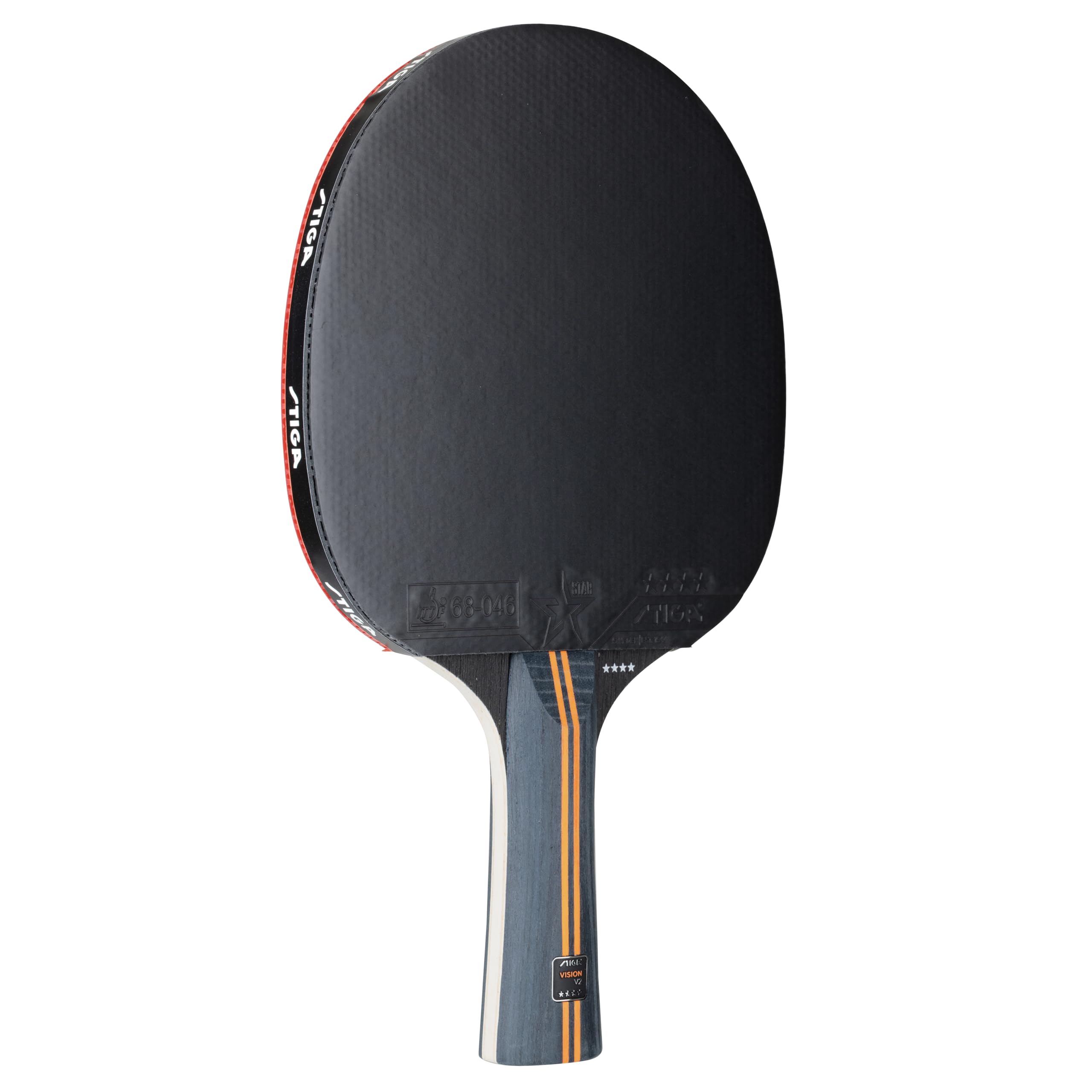 STIGA Vision V2 Racchetta da Ping Pong a 4 Stelle – Velocità e Controllo, Telaio 5 Strati, Impugnatura Concava, Crystal Tech, Gomma ITTF 2.0 mm