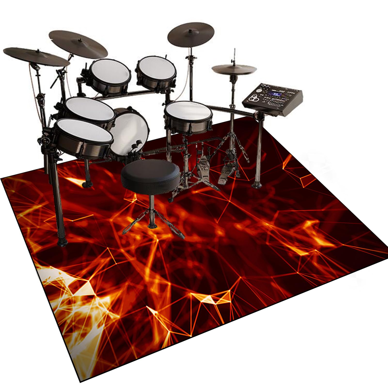 Tappeto Batteria Elettronica, Tappeto Batteria Acustica, Tappeto Batteria Insonorizzante, Tappeto a Tamburo in Strumenti Musicali per Batteria Elettronica Grancassa Rullante Drum Carpet 230 x 180 cm