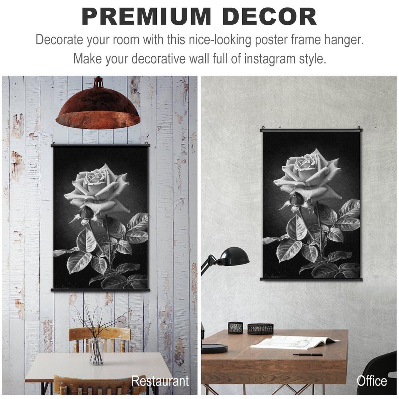 Amazon.co.jp: 黒と白の鉛筆画のバラ ポスター 壁掛け 掛け画 超写実的