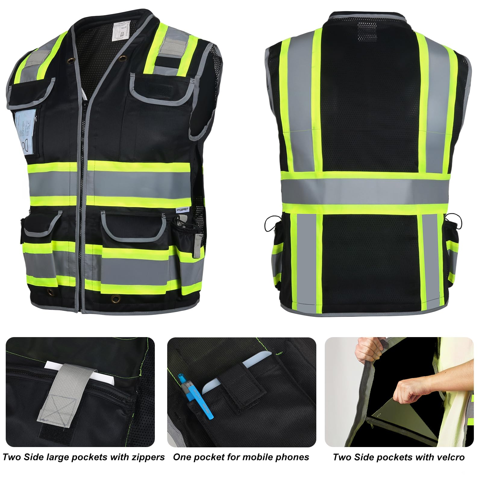 Snapklik.com : HYCOPROT Reflective Safety Vest Class 2 High Visibility ...