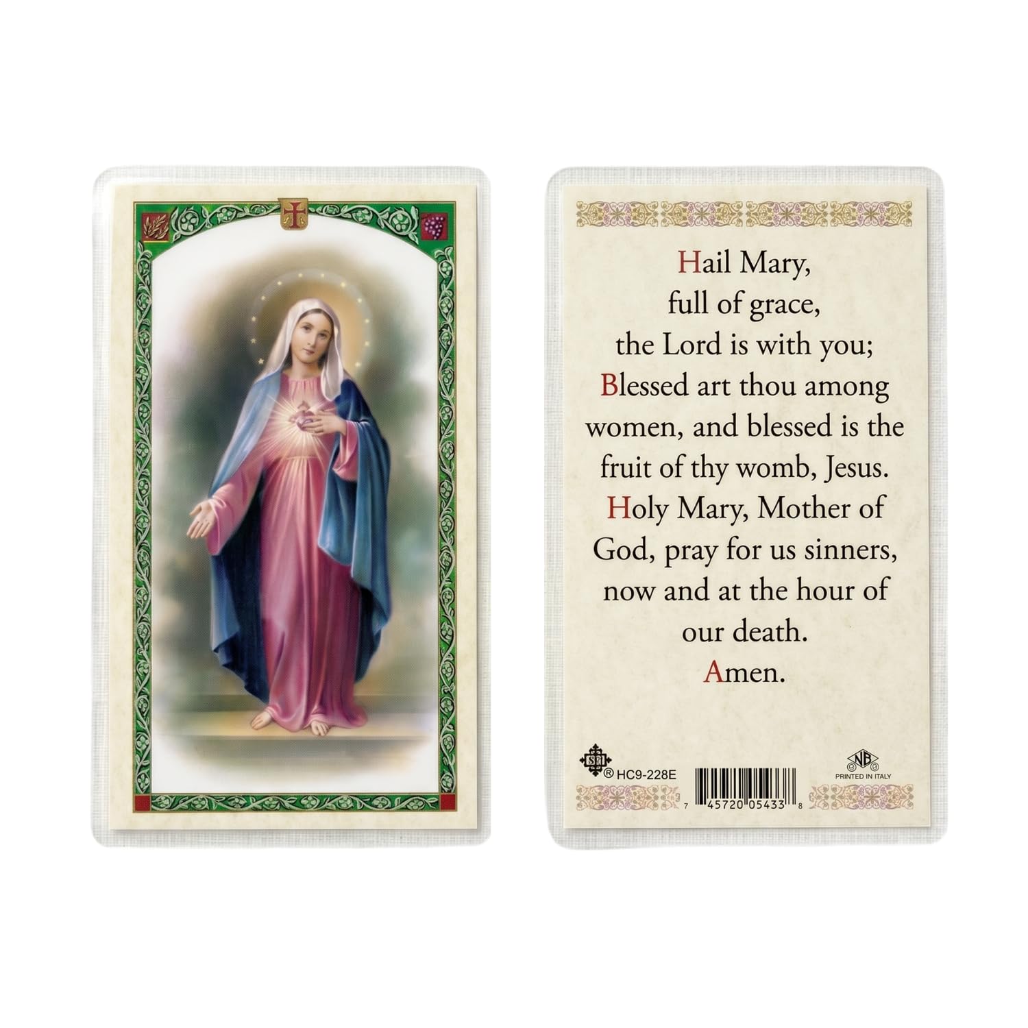 San Francis Imports Hail Mary Full of Grace Laminated Holy Prayer Card