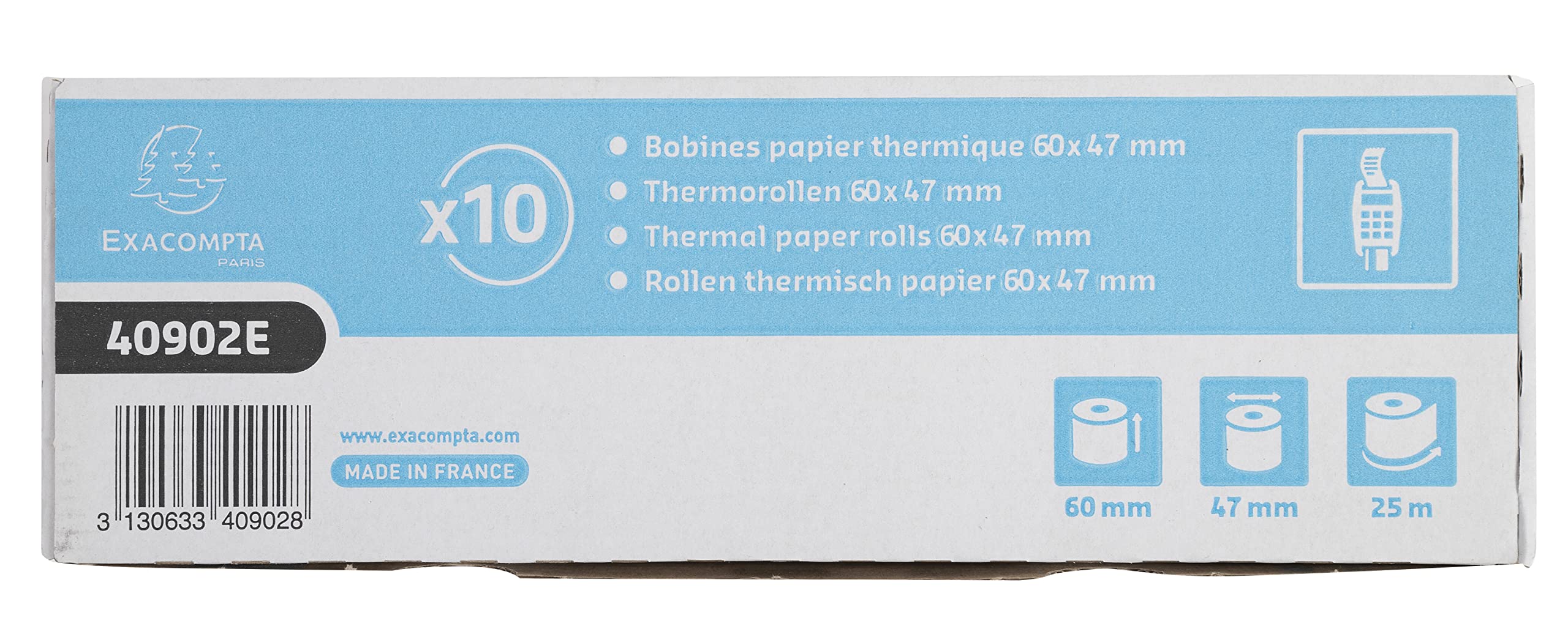 EXACOMPTA Bobines thermiques lot de 10 55g 60x47x12