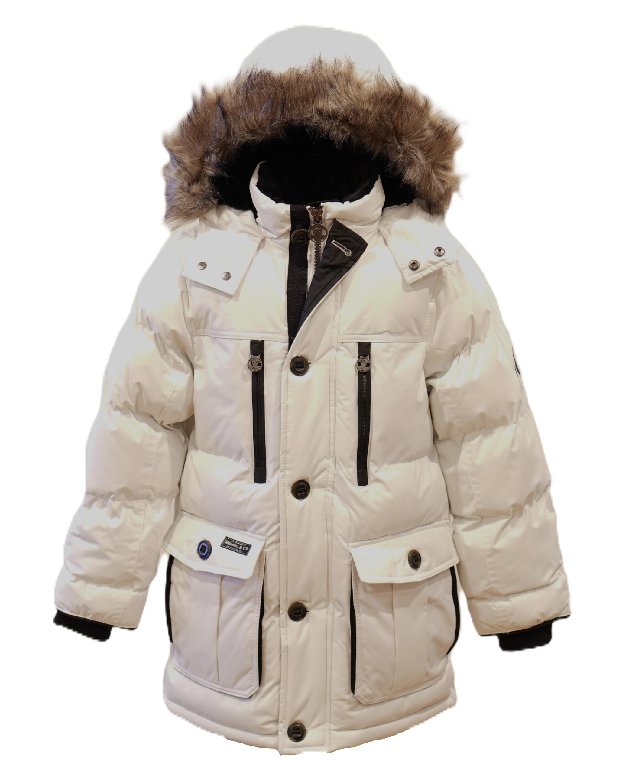 Base Camp Parka Puffer for Boys Heavy Puffer Winter Jacket with Hood and Removable Faux Fur
