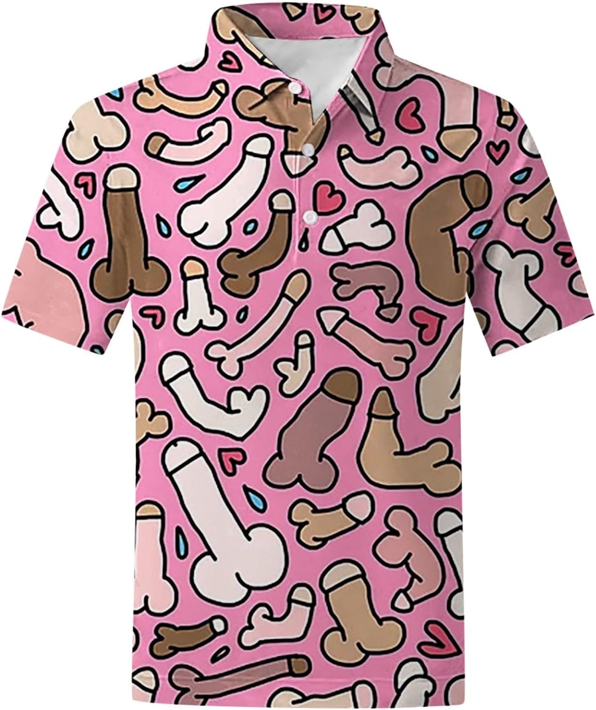 Chemise Hawaienne Homme Humour, Chemise Homme Manches Courtes Funky Chemises Moche Pas Cher à 3D Imprimé Hawaiian Shirts Ete Casual pour Plage, Tee Shirts Humoristique Déguisement Bite Geschenke Mode