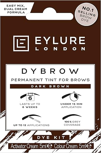 Eylure Dybrow Permanent Tint for Brows Dye Kit Dark Brown