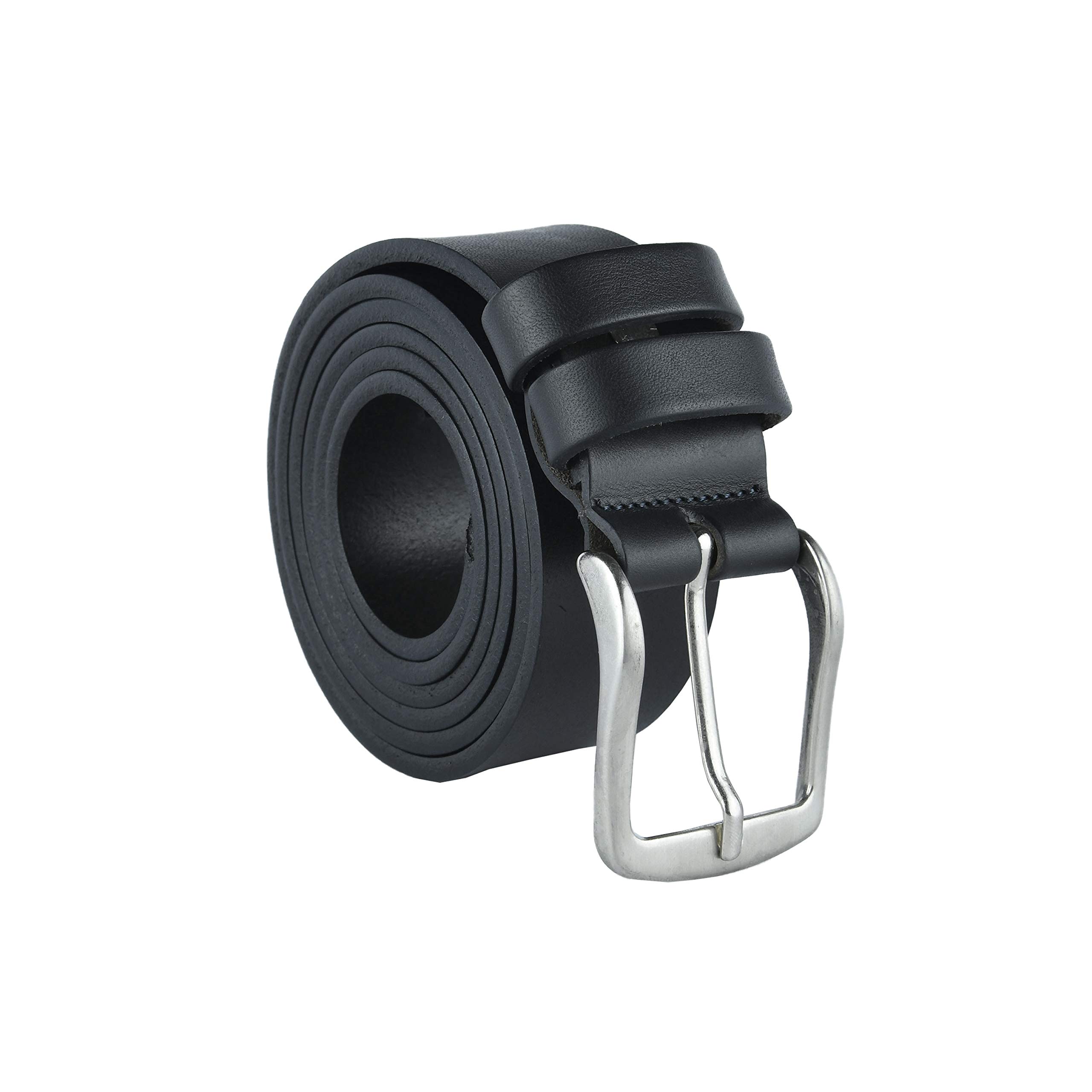 Conte Massimo Men's Leather Belt, Seamless, Shortenable