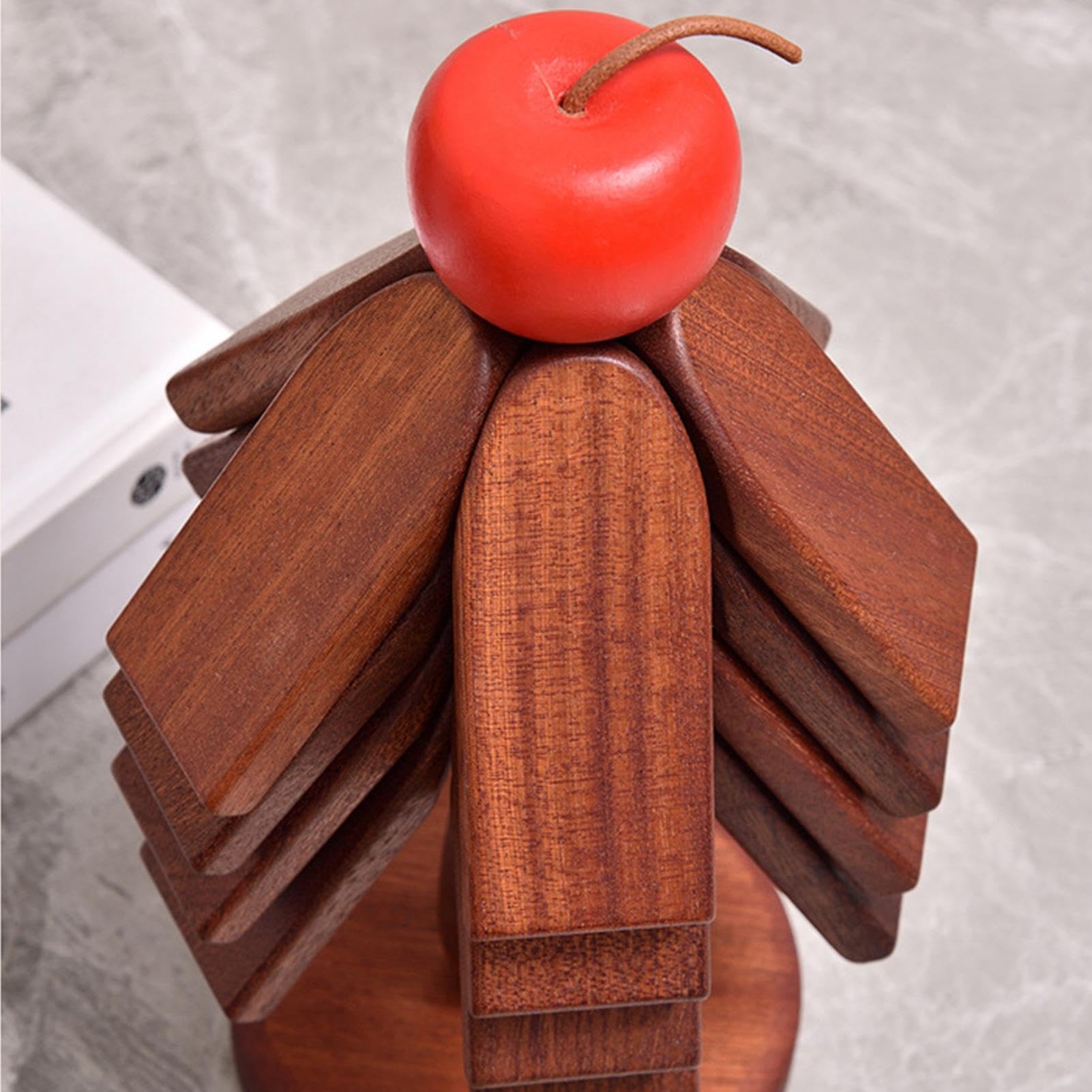 Portapentole Legno Tree Trivet Set Rustico Protezione Tavola Decorativo