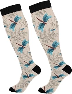 874 Sport Socks Blue Dragonfly Spring Crew Socks Breathable Walking Socks Funny Calf Socks For Running Hiking Sports 40cm