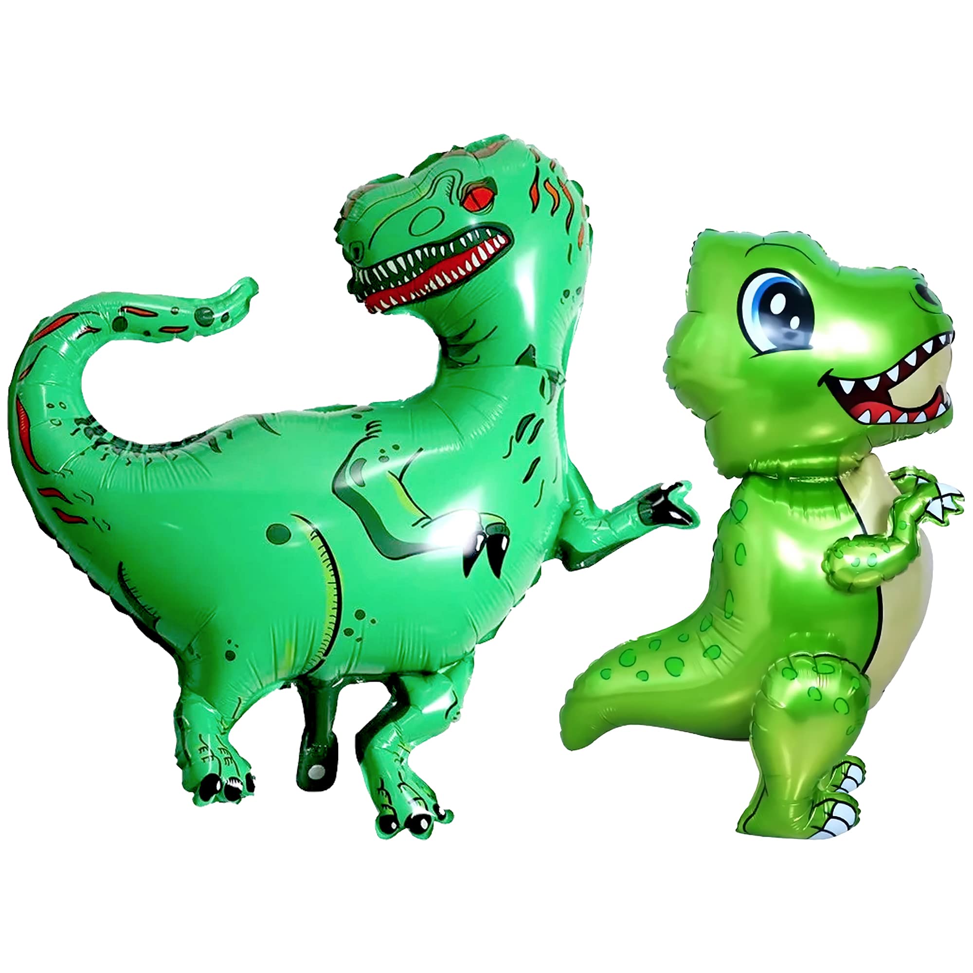 Gejoy 3 Pieces 3D Dinosaur Balloons Standing Dinosaur Balloons Foil Dinosaur Inflatable Balloons For Dinosaur Jungle Themed Birthday Baby Shower Party Decoration Supply - View #2