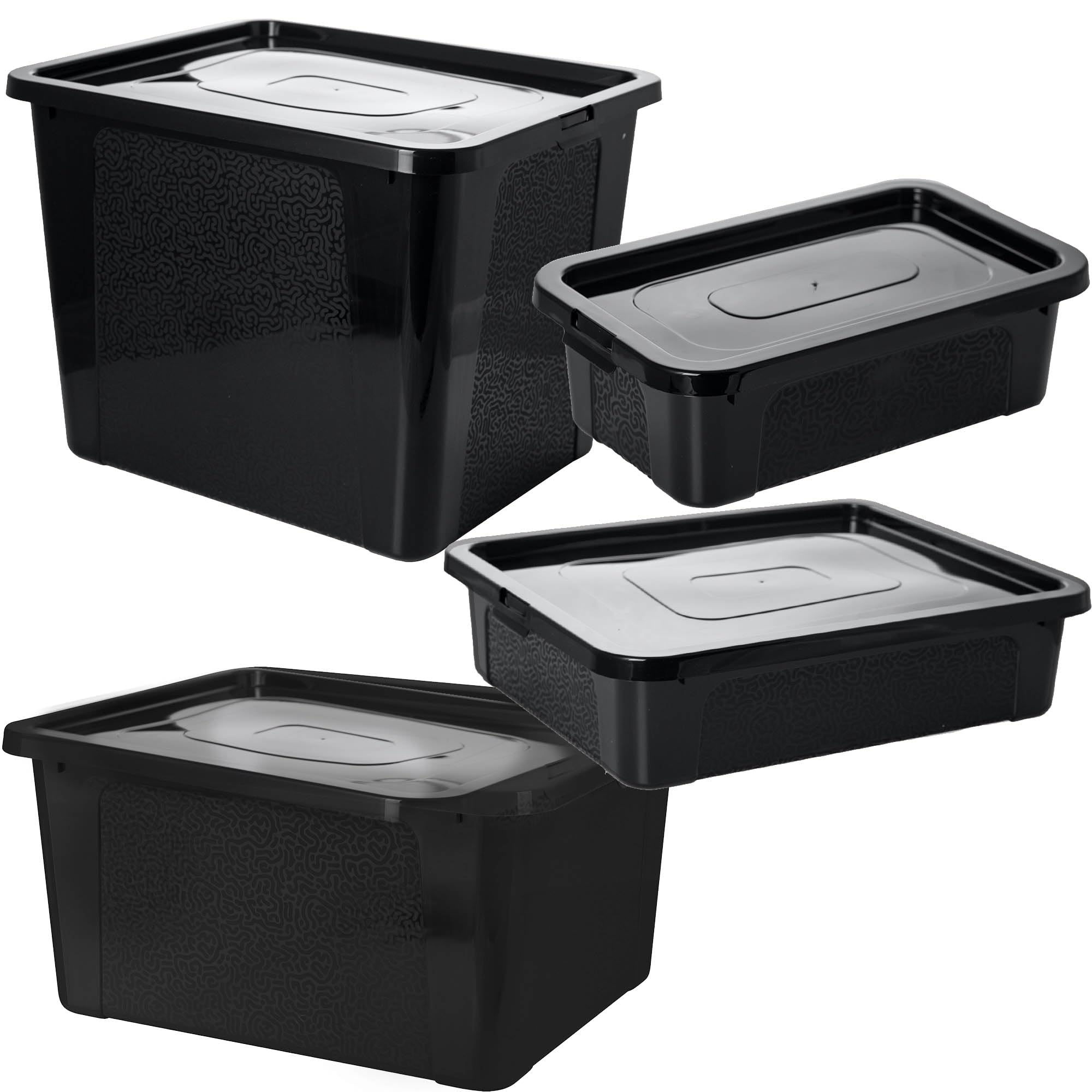 Dekobox Jive - Set de 3 boîtes de rangement décoratives de 5 l avec couvercle en