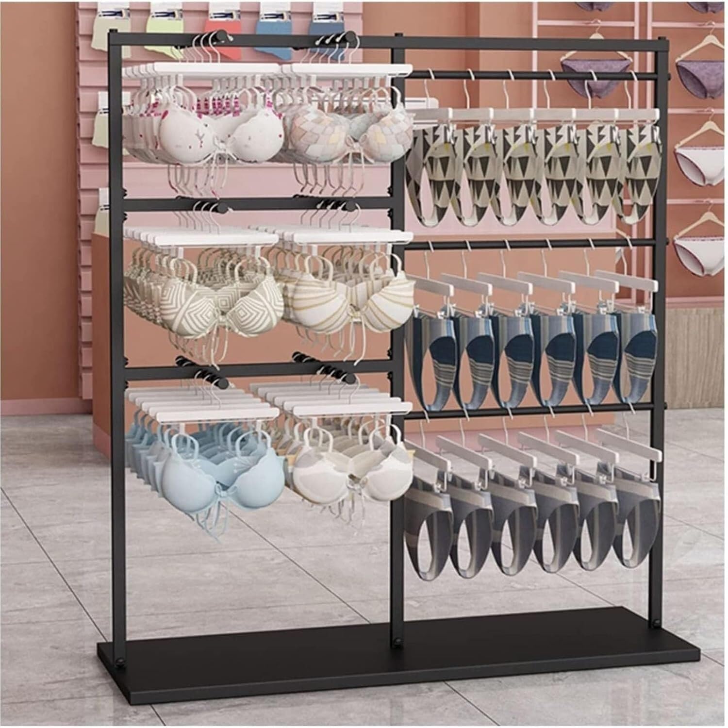 JYBNBBE Adjustable Clothes Rack for Retail Stores - Wall Hangers & Lingerie Display Solution,B-150x40x130CM