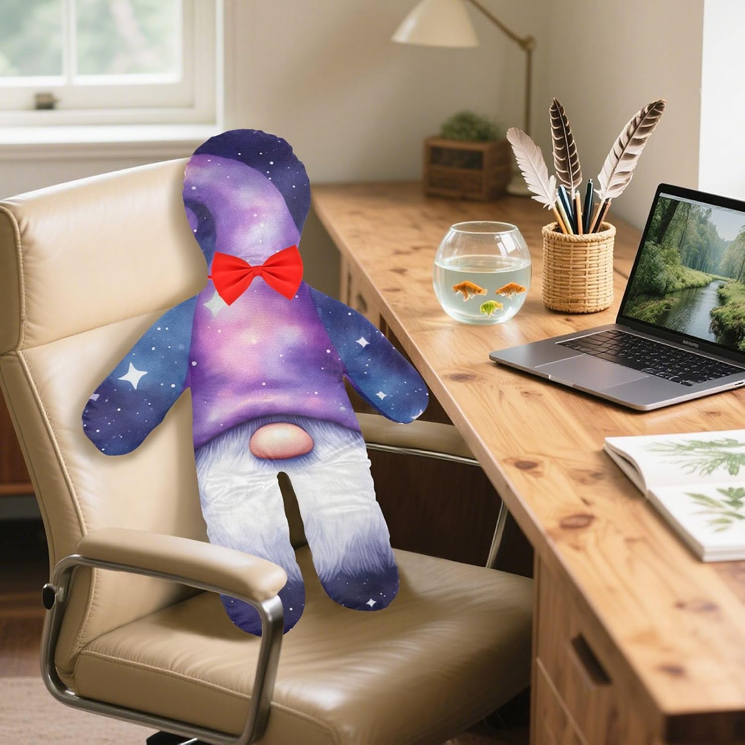 Little Purple Gnome2 Human-Shaped Pillow Soft Body Pillows Washable Velvet Pillows for Anxiety Relief Sleeping Cuddling & Support