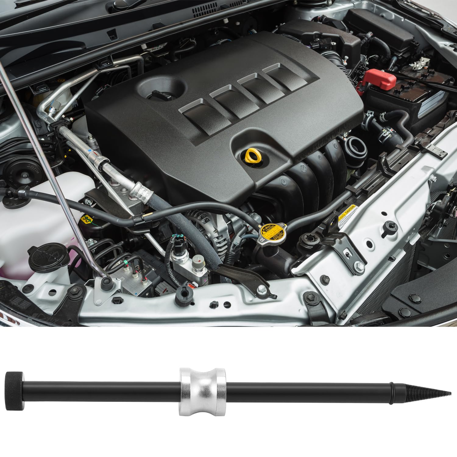 QWORK® Estrattore per guarnizioni iniettori, Acciaio al Carbonio, Universale per Auto - Nero, 4.5 mm -13.2 mm