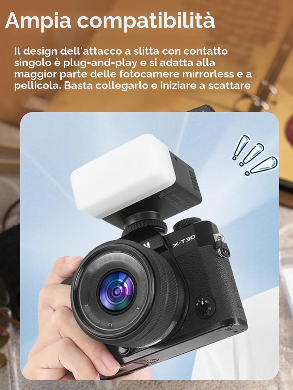 Godox iM30 Kit Flash con Diffusore, Mini Flash Manuale GN15 per Fotocamera | Mini flash manuale GN15 con diffusore incluso, luce più morbida e naturale per ritratti, viaggio e fotografia quotidiana