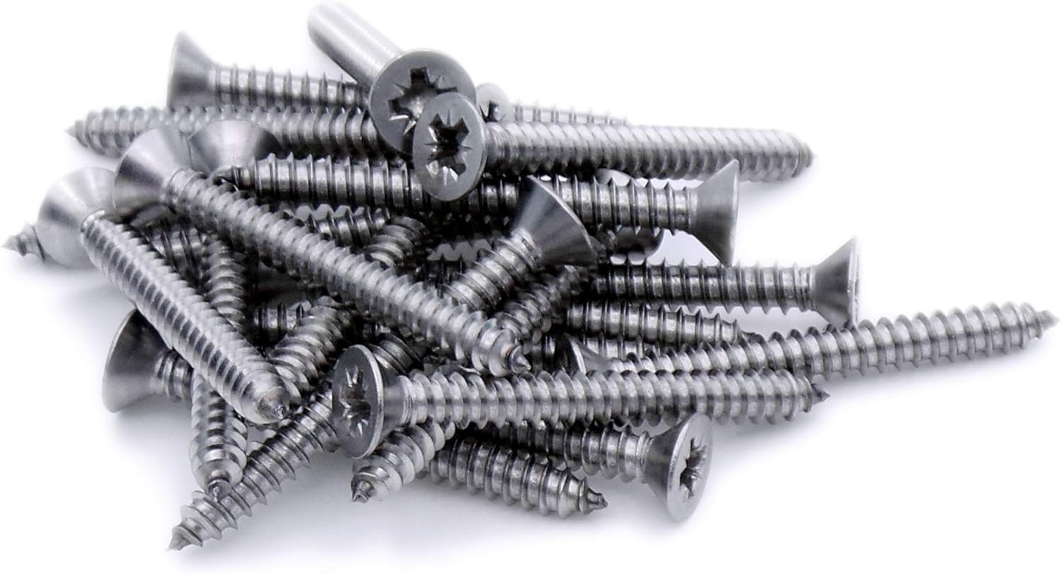 No.10 x 0.5 (4.8mm x 13mm) Pozi Countersunk Self-Tapping Screw - Stainless Steel (A2) (Pack of 20), 4.8x13 - A2(20) - Image 3