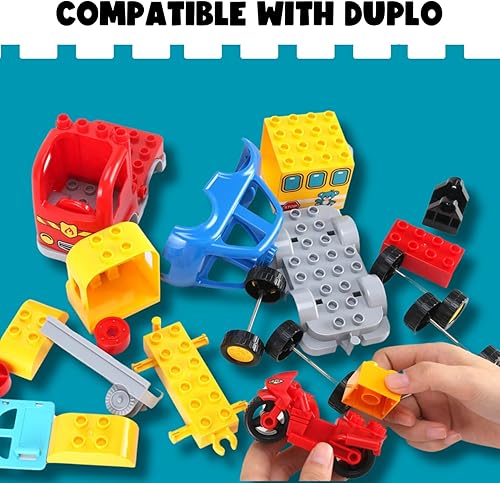 Miniatura 5 de Liberty Imports Paquete de 4 unidades de transporte de vehículos urbanos grandes bloques de construcción compatibles con las principales marcas,