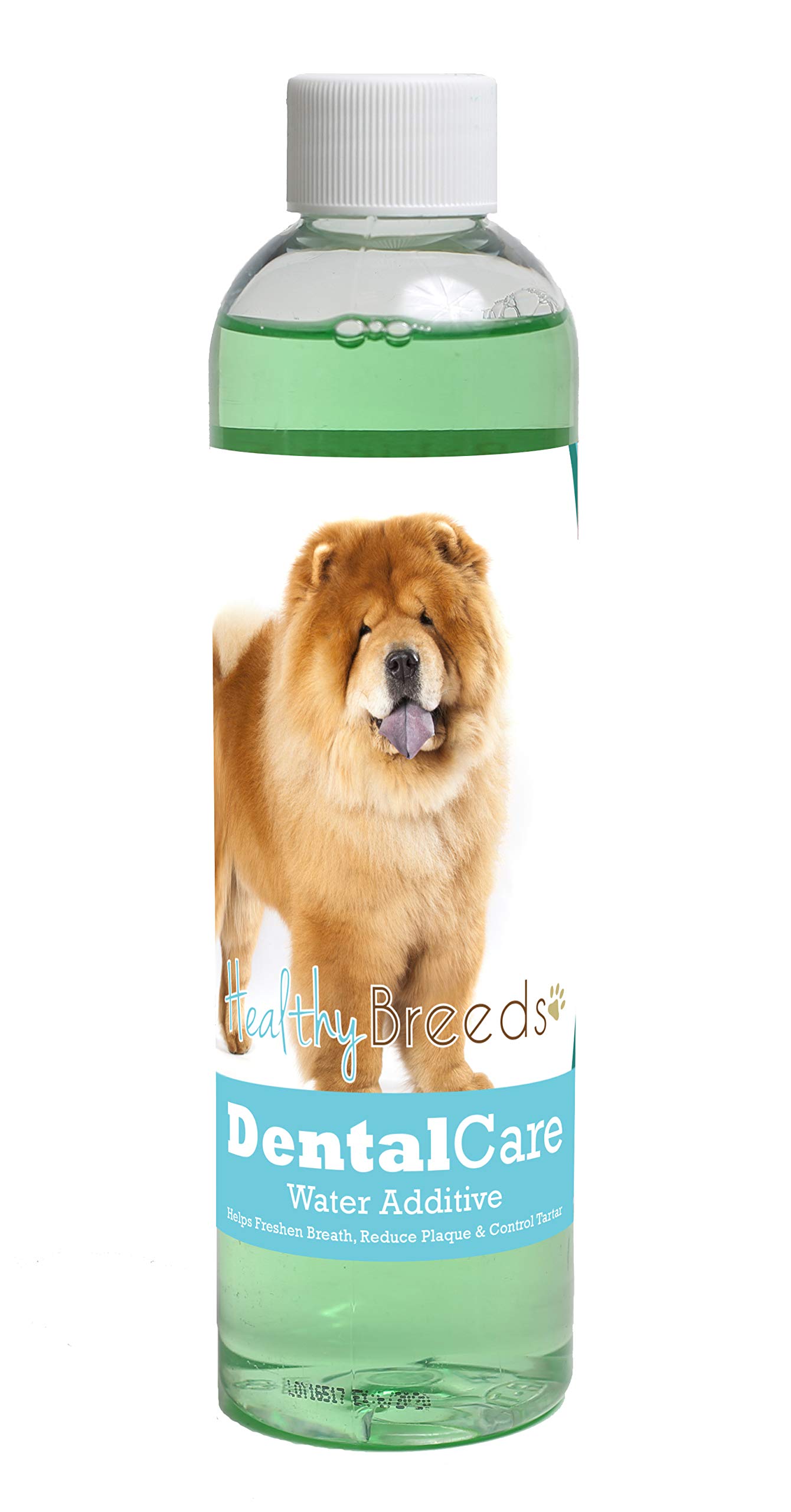 Healthy Breeds Dog Dental Care Water Additive for Chow Chow - Helps Freshen Breath, Reduce Plaque &amp; Control Tartar - Mint Flavor - 8 oz