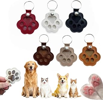 3 Pcs Paw Print Pet Hair & Keepsake Memorial Keychain, Store Pet Fur Gift for Pet Lover