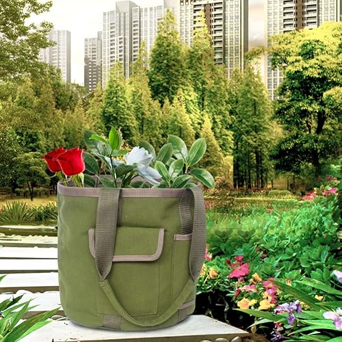 Miniatura 5 de Bolsa de herramientas de jardín, herramientas de jardín, portátil, impermeable, juego de herramientas de jardinería, cubo de almacenamiento,