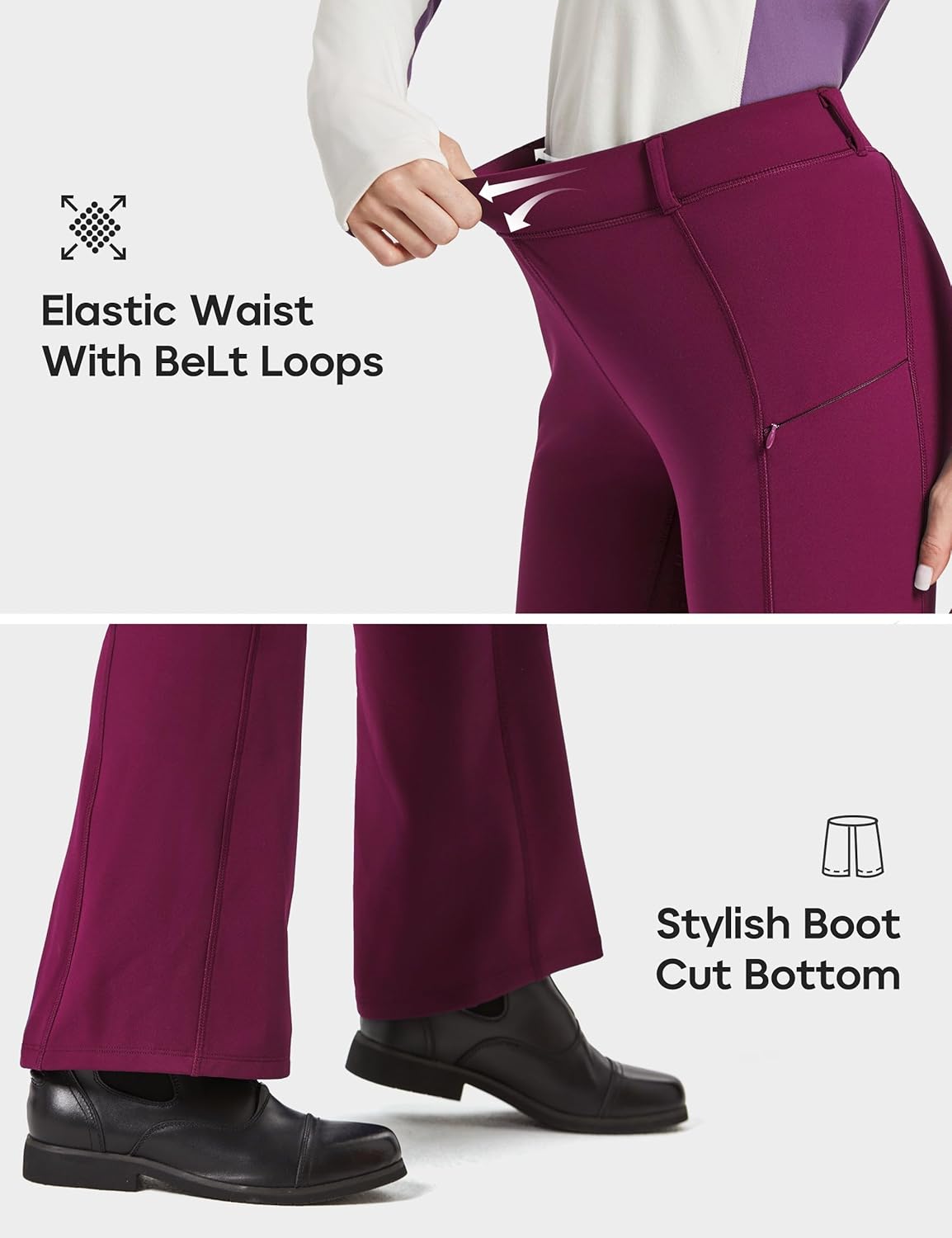 FitsT4 Sports Women's Fleece Lined Bootcut Horse Riding Pants Winter Full Seat Riding Tights with Pockets Equestrian Breeches - Image 5