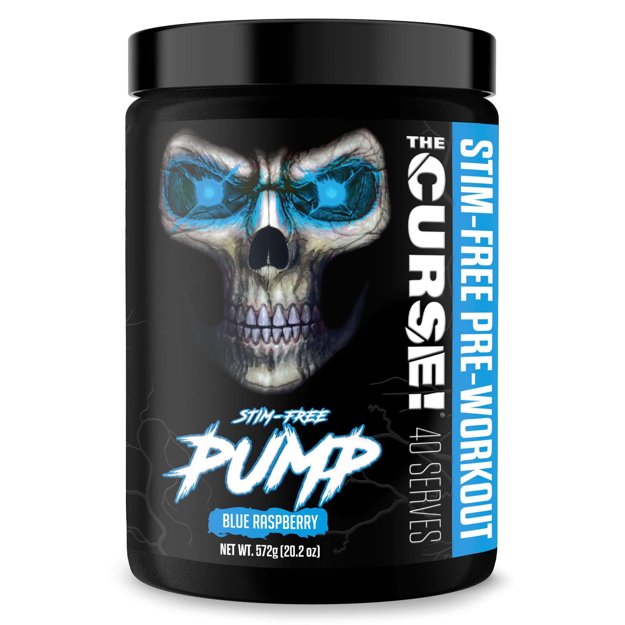 Sponsored Ad - The Curse! Pump – Stim-Free Pre-Workout | Blue Raspberry 40 Serves | Caffeine-Free Pump Pre Workout, Non-Stim Nitric Oxide Preworkout for Men & Women
