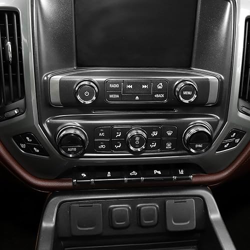 Miniatura 67 de Voodonala Pomos de radio AC para interruptor de aire acondicionado, botón central de consola para interruptor de consola central, moldura para Chevy