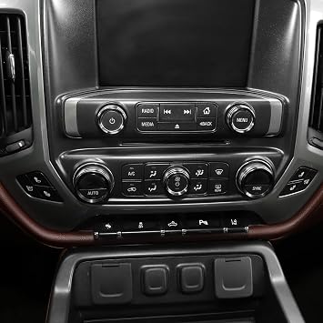 Voodonala for Silverado Radio AC Knobs Air Conditioner Switch Button Center Console Switch Knob Cover Trim for 2014-2018 Chevy Silverado GMC Sierra Accessories Aluminum Alloy, Black 8pcs