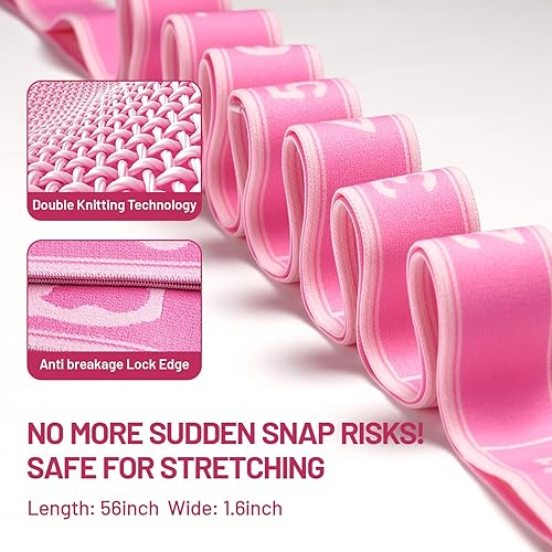 Miniatura 2 de Slim Panda Correa elástica, flexibilidad, bandas elásticas de baile, correa elástica de yoga con 9 bucles para terapia física, pilates, yoga,