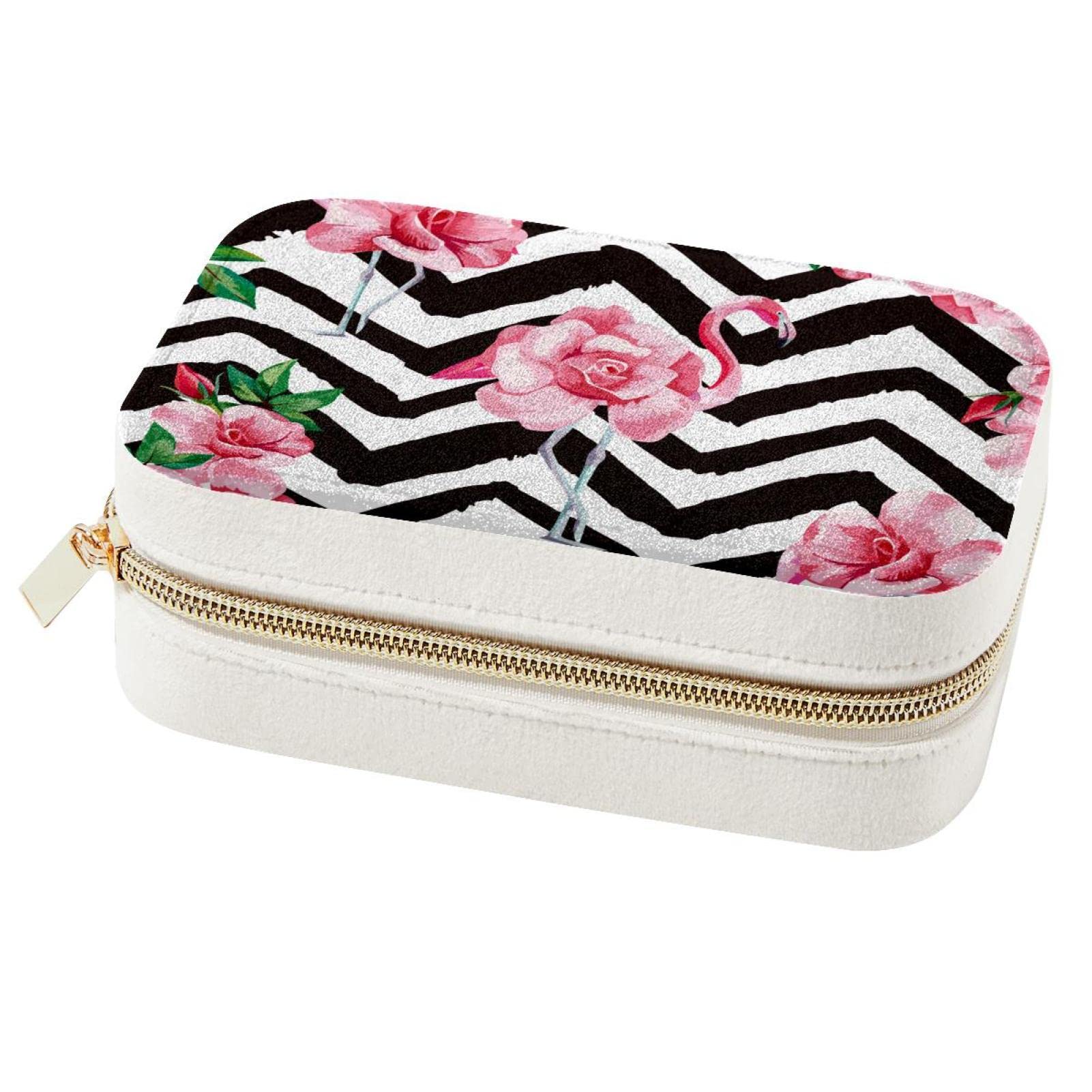 Boîte à bijoux portable flamant rose idéale pour vos voyages et week-ends