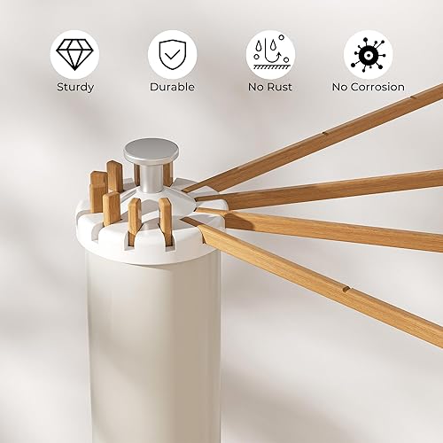 Miniatura 7 de Estante de secado de ropa con trípode, estante portátil y plegable para ahorrar espacio, estante para secadora de ropa, balcón, dormitorio, hogar