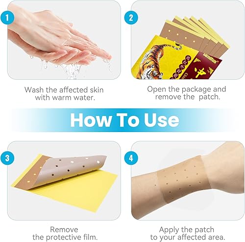 Miniatura 9 de Sumifun Parches de máxima resistencia, 128 unidades de yeso de tigre rojo chino, parches de hierbas naturales para articulaciones musculares,