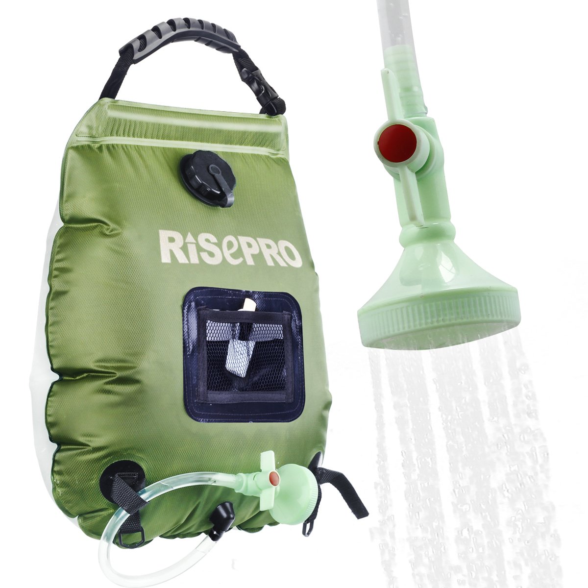 Sac de douche solaire, 20 litres, camping, température 45 °C, randonnée, escalade
