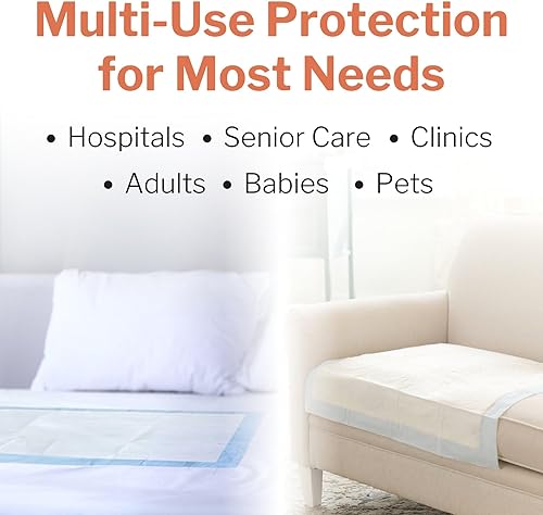 Miniatura 5 de McKesson Almohadillas clásicas para cama de incontinencia, absorción de luz, 23 x 36 pulgadas, 50 unidades