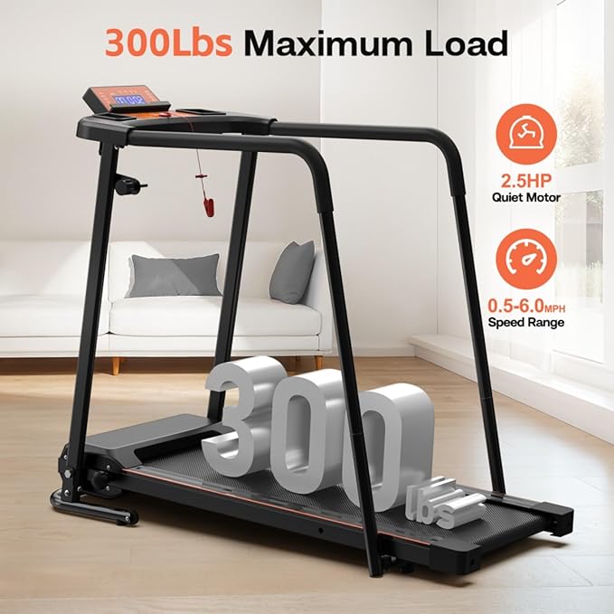 Caminadora Plegable para Casa con Barandales Extendidos, 2.5 HP miniatura 2