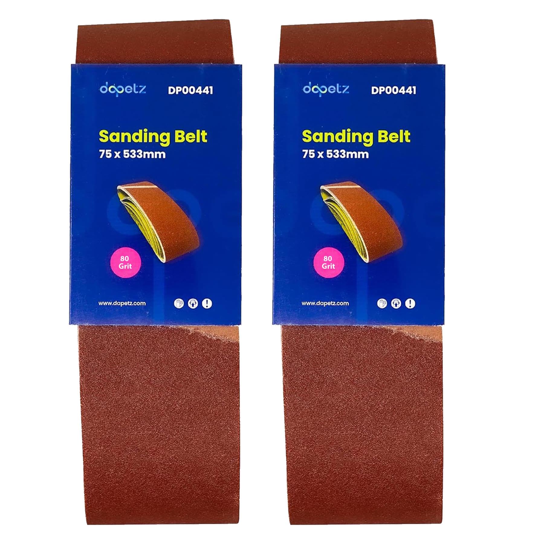 Dapetz ® 10 X 75mm X 533 mm 80 Grit Medium Sander Sanding Belt Belts 75 533 mm