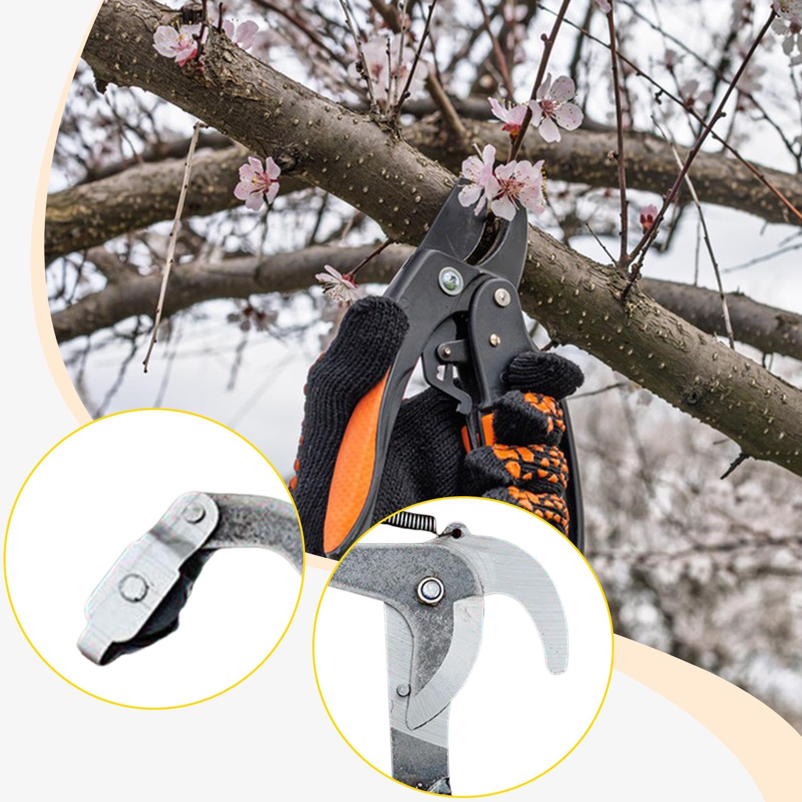 Tijeras de Poda de Altura para Árboles con Cuerda Podadora Manual de Ramas Diseño Innovador con Polea Doble en Hierro Y Acero Adecuada para Jard, L