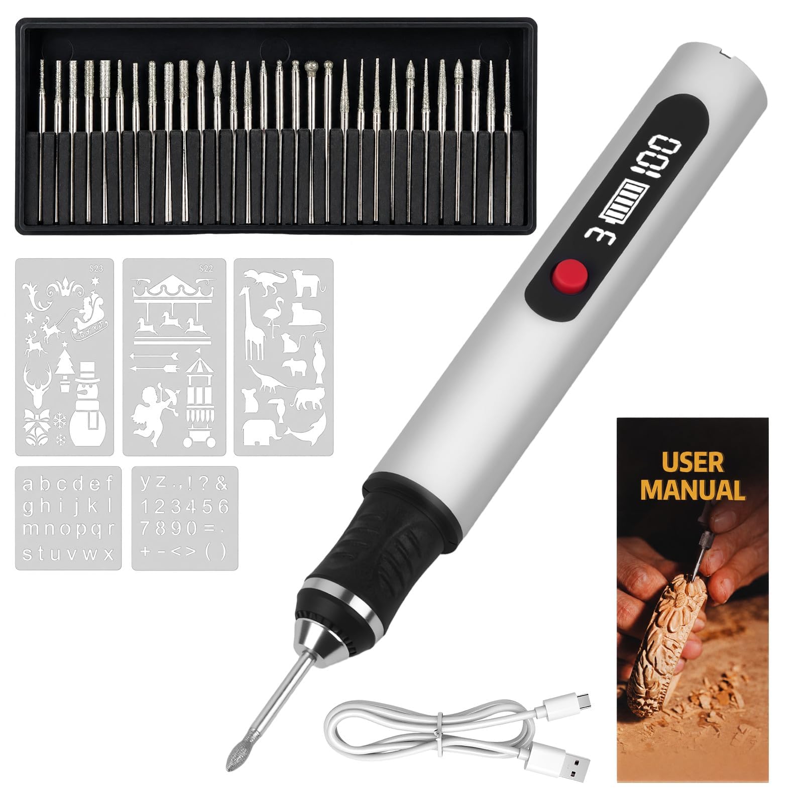san fil stylo graveur électrique 30 bits