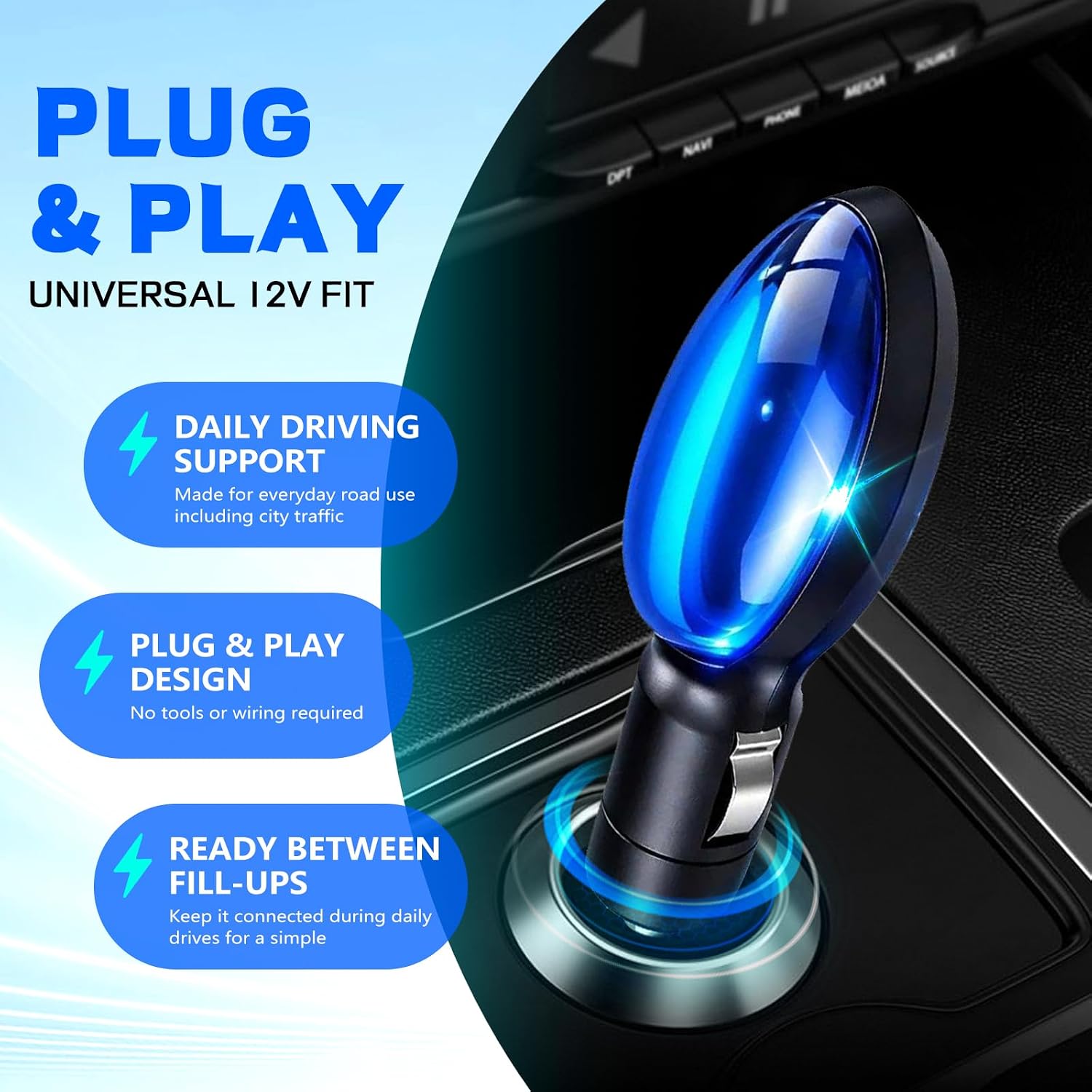 OJJ 2026 Upgrade Fuel Sync Car Accessory, Compact Vehicle Plug-in Accessory, Plug and Play Design for Cars and Trucks (3 Pcs)