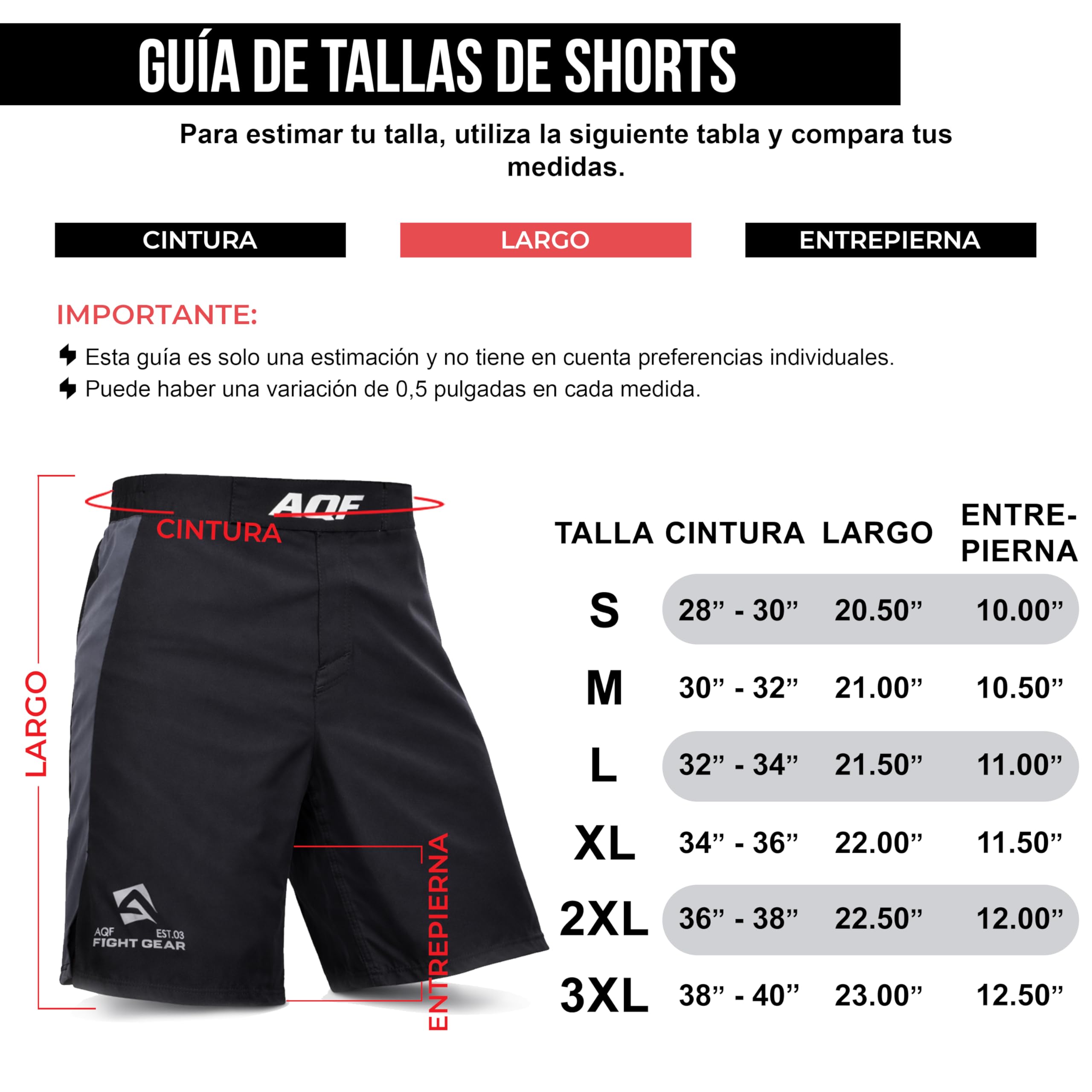 AQF Pantalones Hombre, Boxeo Entrenamiento Pantalon, Shorts Deportivos, Boxeo MMA Pantalon Corto, Kick Boxing Shorts Elásticos De Entrenamiento para UFC, Combates, Muay Thai, Lucha Jaula Cortos