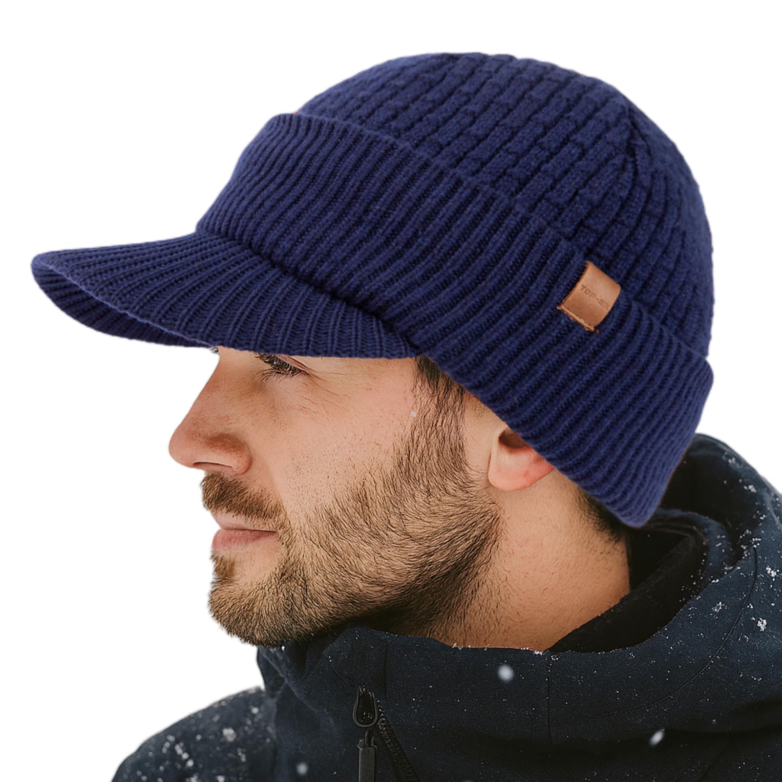 TOP-EX PolarWool Berretto Invernale Uomo Donna Con Visiera - 50% Lana Merino E Fodera In Pile - Antivento, Traspirante, Taglie M/L E XL/XXL Per Sci E Outdoor - 2
